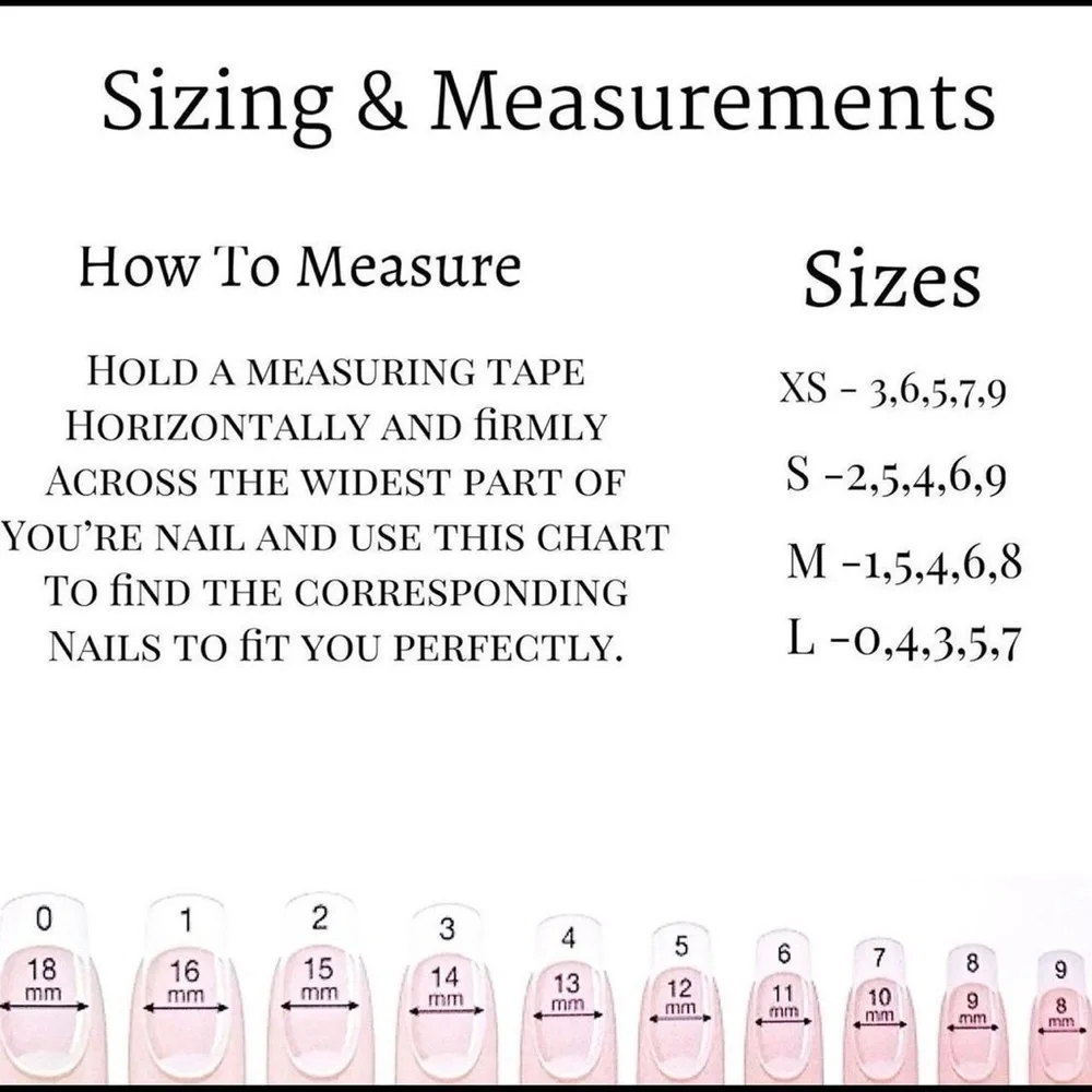 10 PC Hand Crafted Side French Tip Nails NWT (S,M,L) - Picture 3 of 5